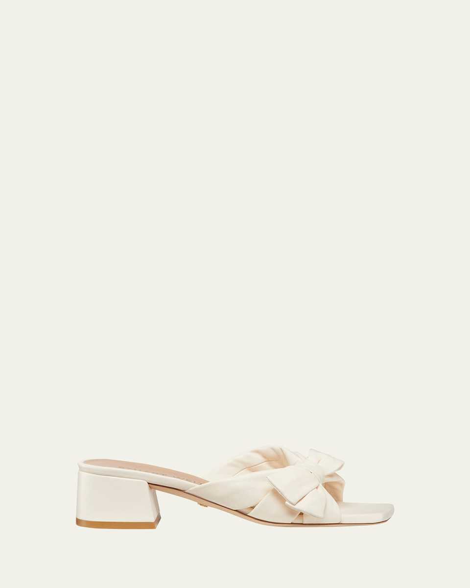 Sofia Lambskin Bow Mule Sandals